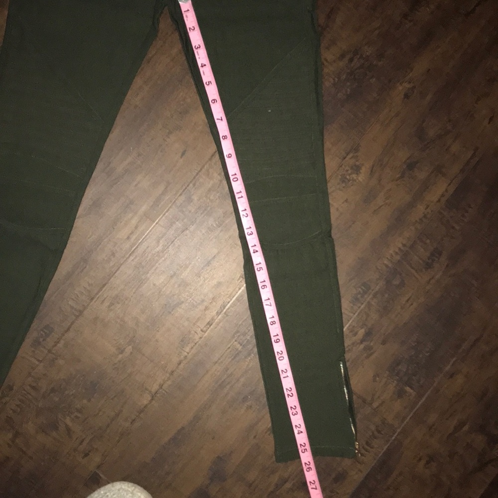 Olive Green motto leggings, - Picture 6 of 8